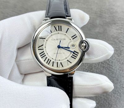 Ballon Bleu De Cartier 42mm Seagull 2824 Movement 316L Steel Crocodile Leather Strap Watch